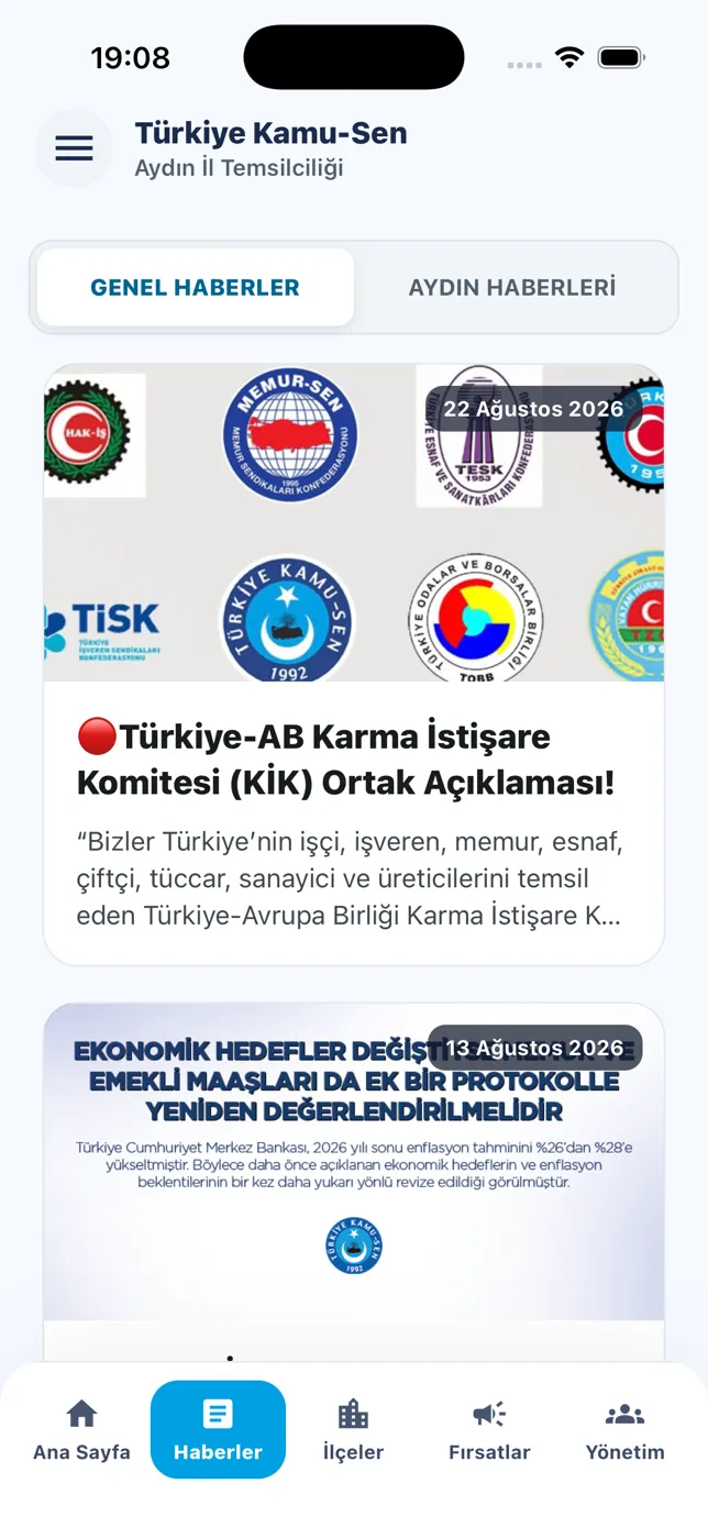 Haberler ekranı