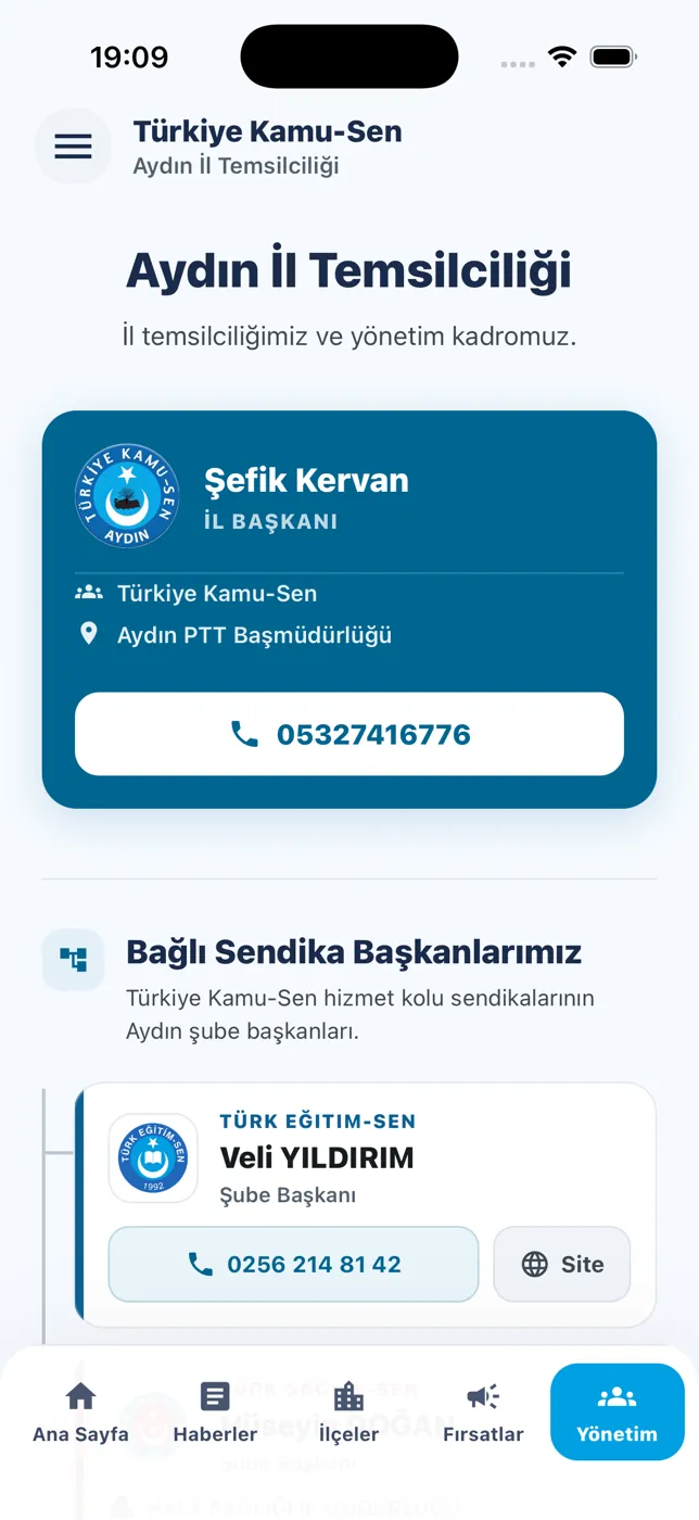 Yönetim ekranı